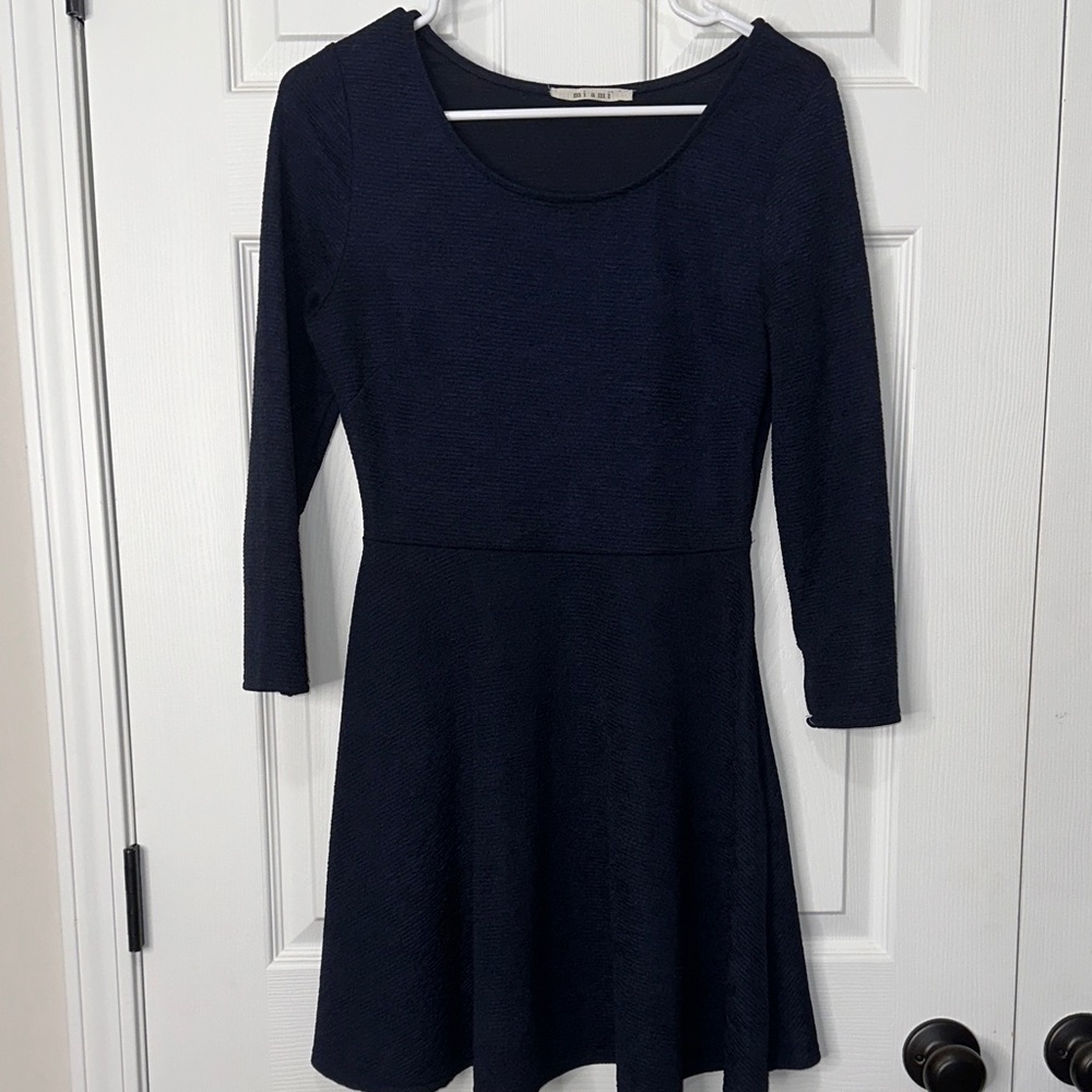 Miami Navy Long Sleeve Dress